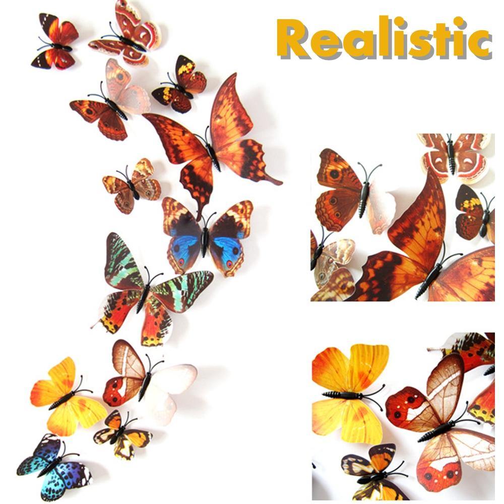 12pcs 3D Butterfly Design Decal Art Wall Stickers Room ations Home - MRSLM