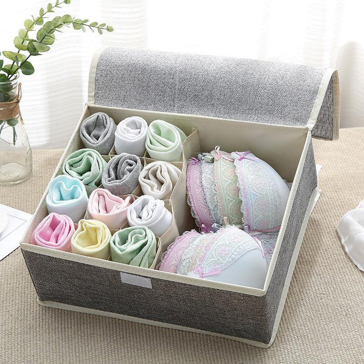 Cotton Underwear Storage Box Organizer Multi-Collapsible Bra Underwear Socks Storage Box Parts Storage Box - MRSLM