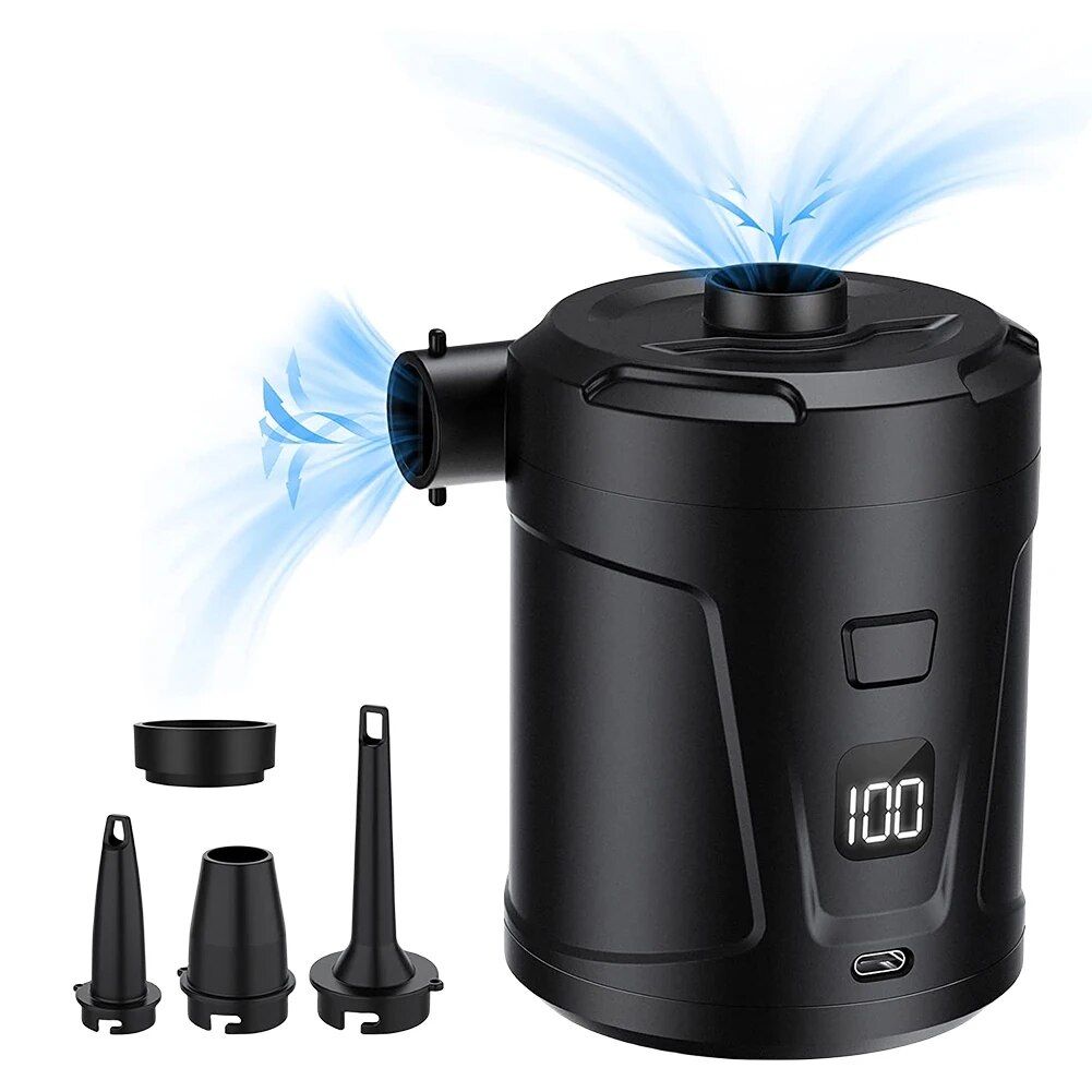 USB Rechargeable Portable Air Pump with 4 Nozzles