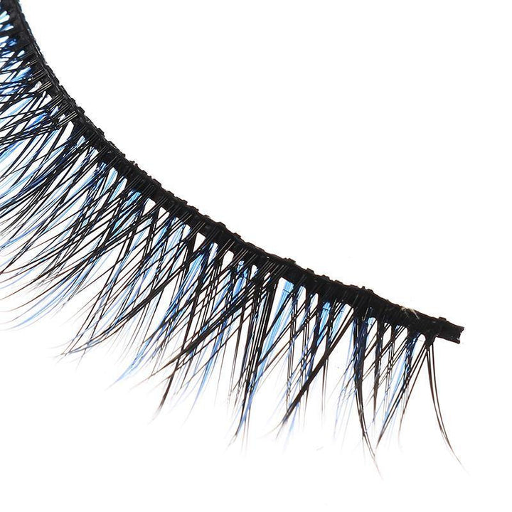 3D False Eyelashes Set Blue False lashes Makeup Natural Eyelashes Extension for Party