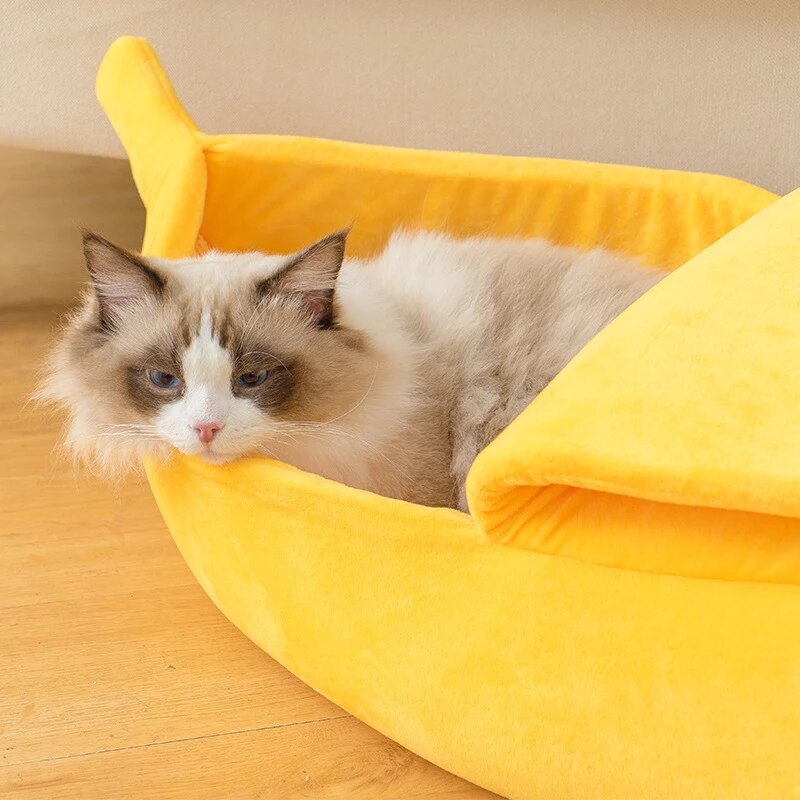 Banana Cat Bed House - Cozy Pet Bed for Cats and Dogs