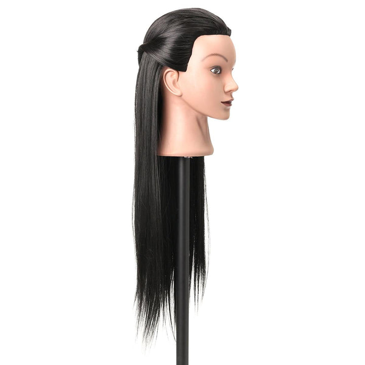 27Inch Black 30% Human Hair Hairdressing Training Head