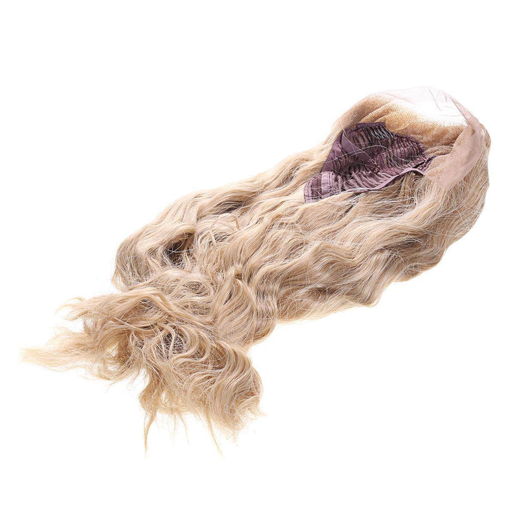 14-26'' Long Blonde Wavy Wig Synthetic Lace Front Wig Heat Resistant Fiber Hair