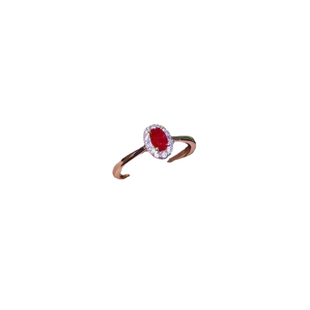 Natural Pigeon Blood Ruby Ring 925 Silver