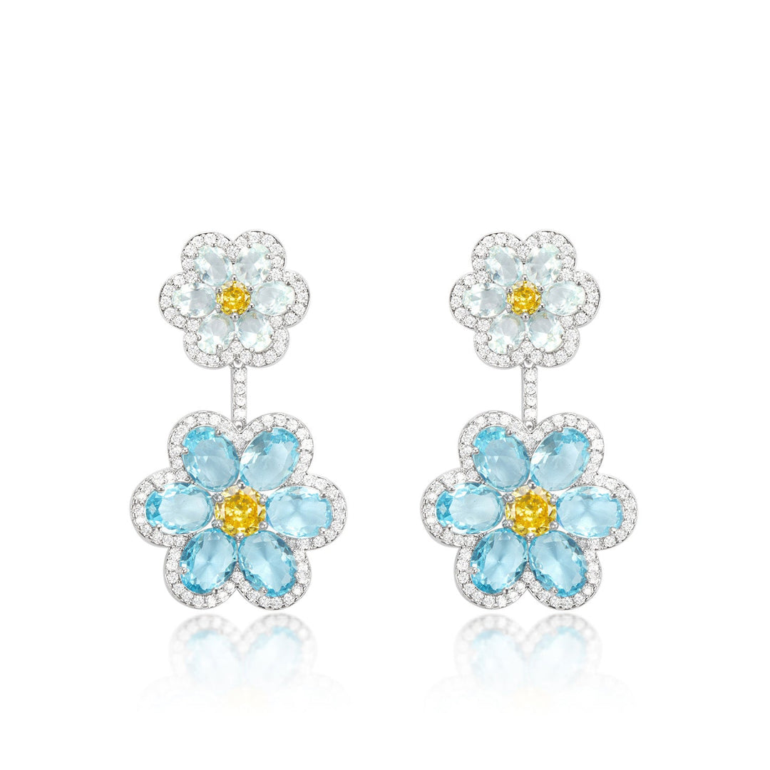 Double Flower Exquisite Light Luxury Earrings