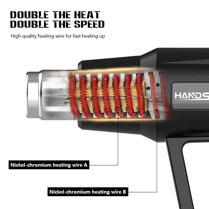 Handskit Electric Hot Air Gun Thermoregulator LCD Heat Guns Shrink Wrapping Thermal Heater Nozzle