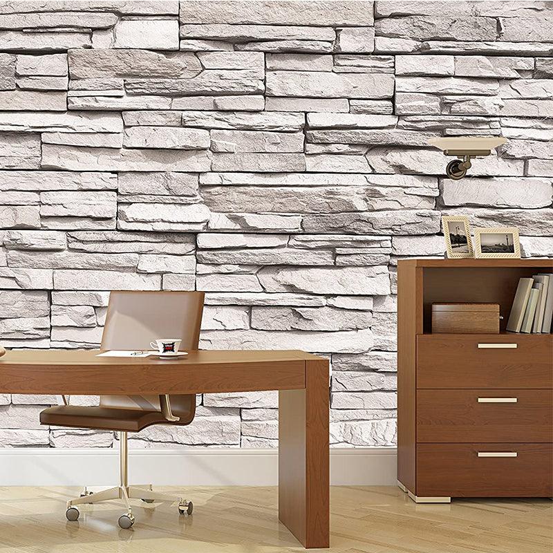 45cmx10m 3D Stone Brick Wallpaper PVC Wall Sticker Home Decor Art Wall Paper for Bedroom Living Room Background Decal - MRSLM