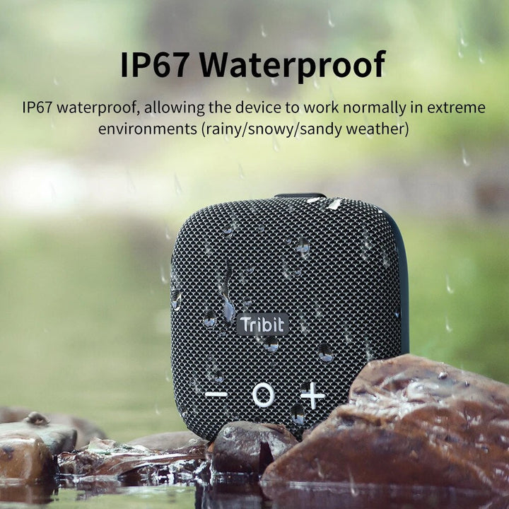 Portable Bluetooth Speaker with Deep Bass, IP67 Waterproof, Built-in Powerbank, and 90dB Sound