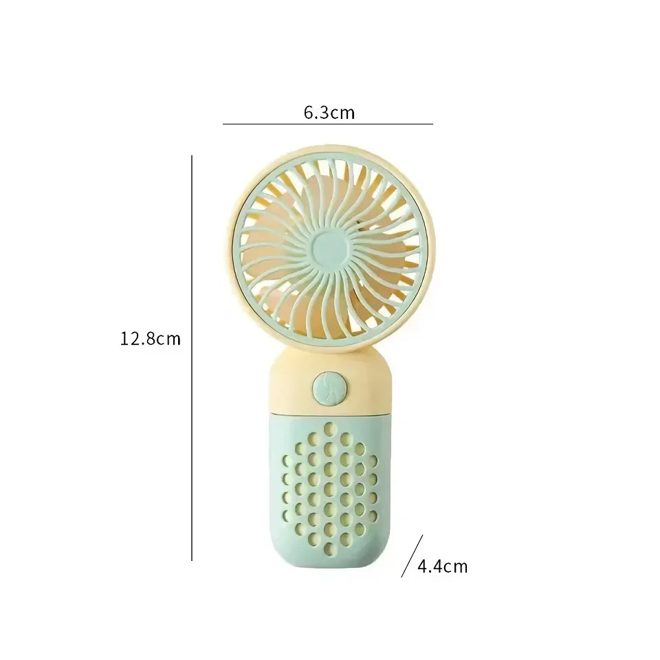 Cute USB Mini Handheld Rechargeable Fan - Pocket-Sized, Low-Noise, and Portable