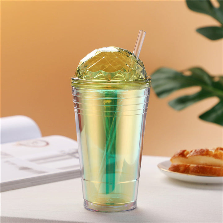 Colorful 560ml Double-Layer Straw Water Bottle for Kids