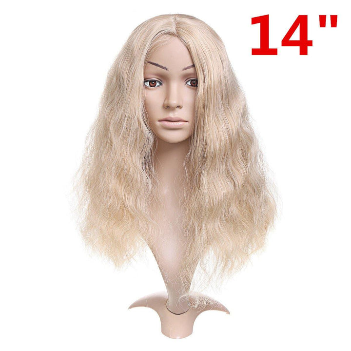 14-26'' Long Blonde Wavy Wig Synthetic Lace Front Wig Heat Resistant Fiber Hair - MRSLM