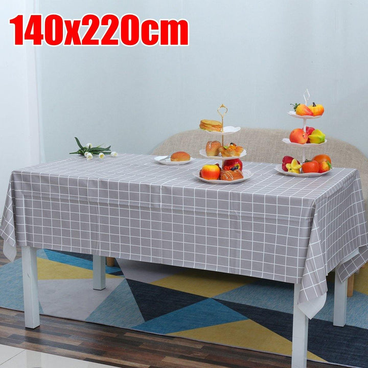 1 PCS Table Cloth Linen Tablecloth Dust proof Rectangle Table Cover Slip Resistant Simple Plaid Table Cover 140x220cm