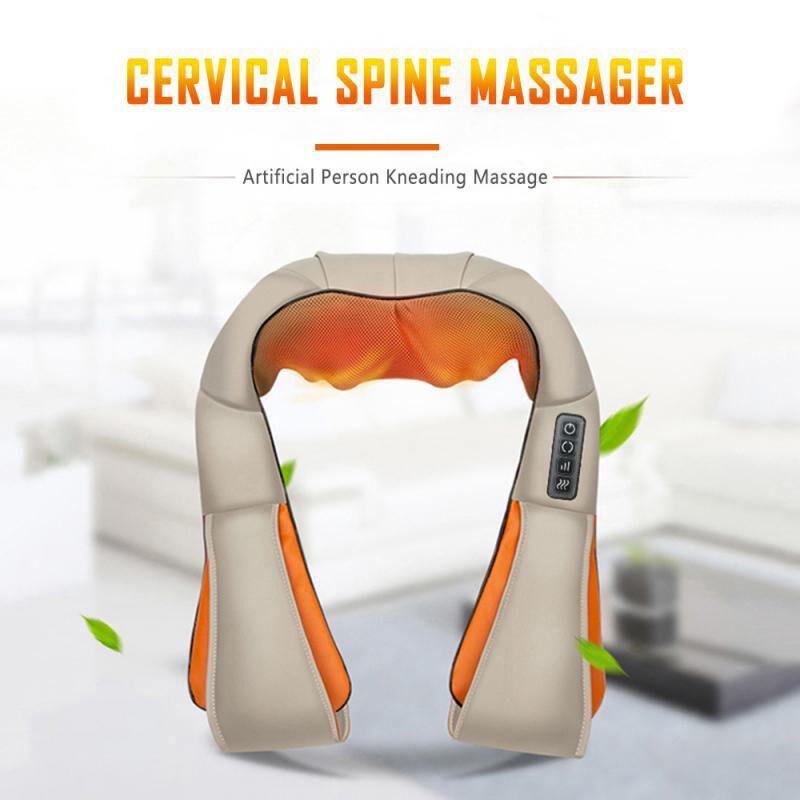 Heat Deep Kneading Infrared Massager U Shape Electrical Shiatsu Massage Back Neck Shoulder Body at Car/Home Infrared Massagem