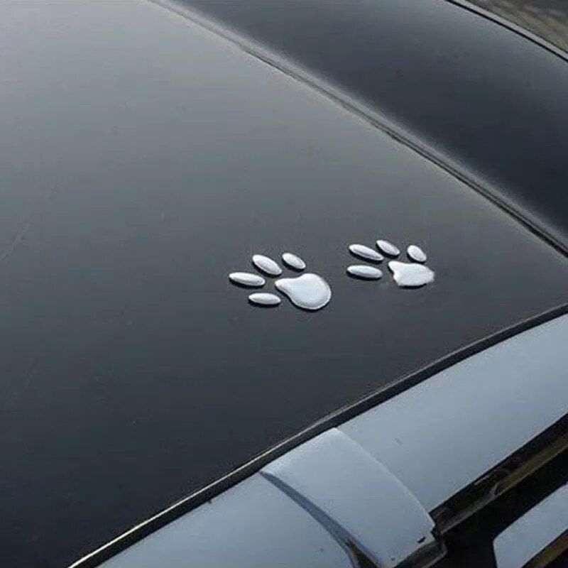 3D Paw Print Car Stickers - Adhesive Animal Footprint Decals