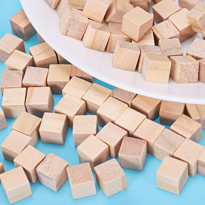 100Pcs 1/2/2.5cm DIY Wooden Blocks Handicrafts Craft Pieces Educational Toys (1cm)