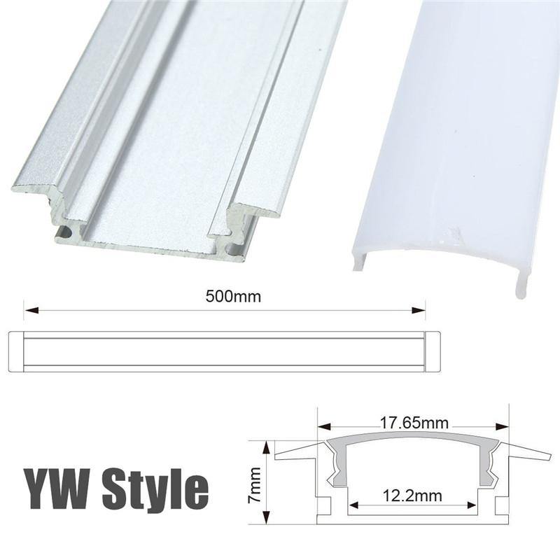 1X 5X 10X LUSTREON 50CM Aluminum Channel Holder For LED Strip Light Bar Under Cabinet Lamp - MRSLM