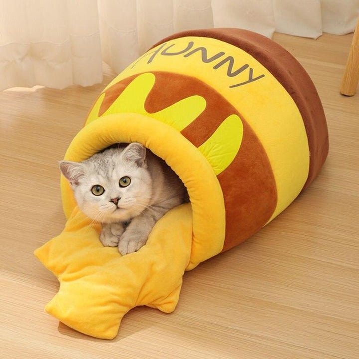 Cozy Honey Pot Cat Bed