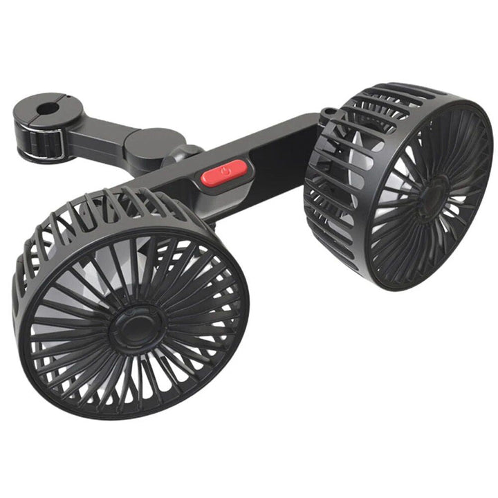 Dual Head USB Car Fan with 360¬∞ Rotation for 12V/24V Vehicles