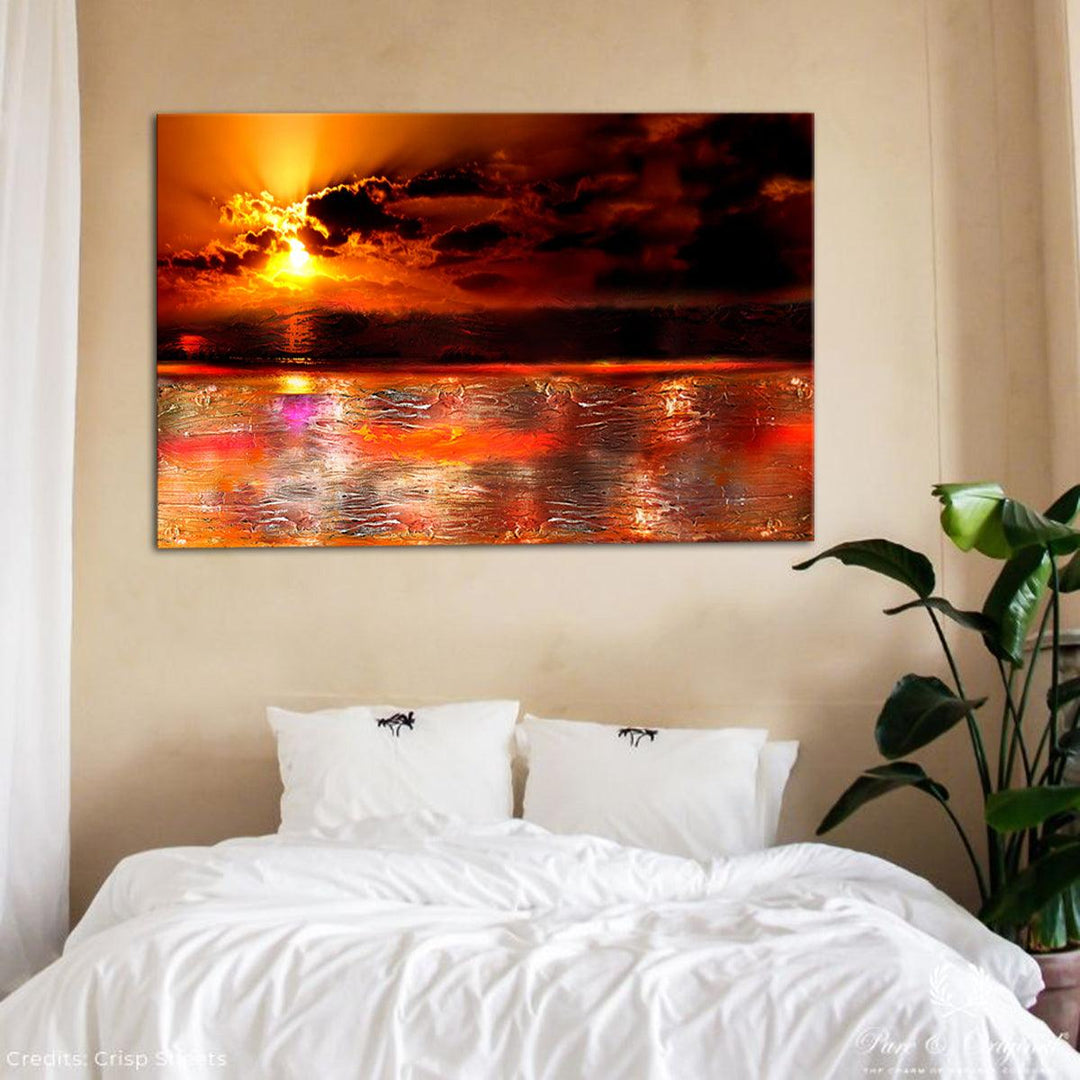 40*120/45*135cm Canvas Unframed Wall Painting Sea Sunset Hanging Pictures Modern Home Wall Decoration Supplies