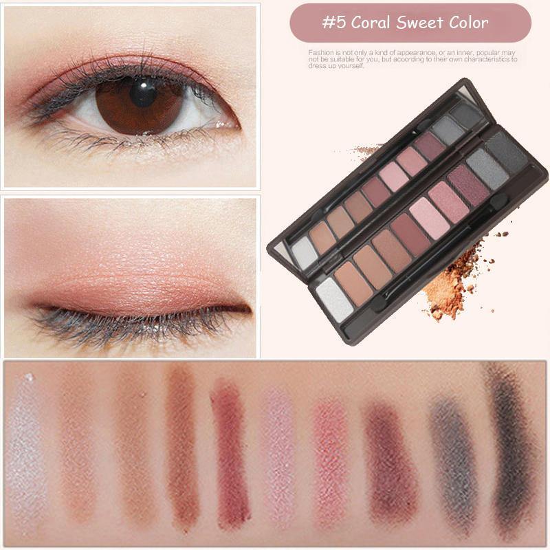 10 Colors Eye Shadow Palette Set Glitter Shimmer Long Lasting Waterproof - MRSLM