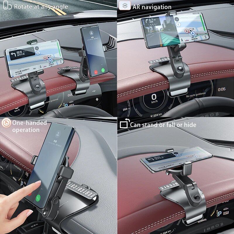 360¬∞ Rotating Universal Car Phone Holder with Multi-Placement and Anti-Slip Grip