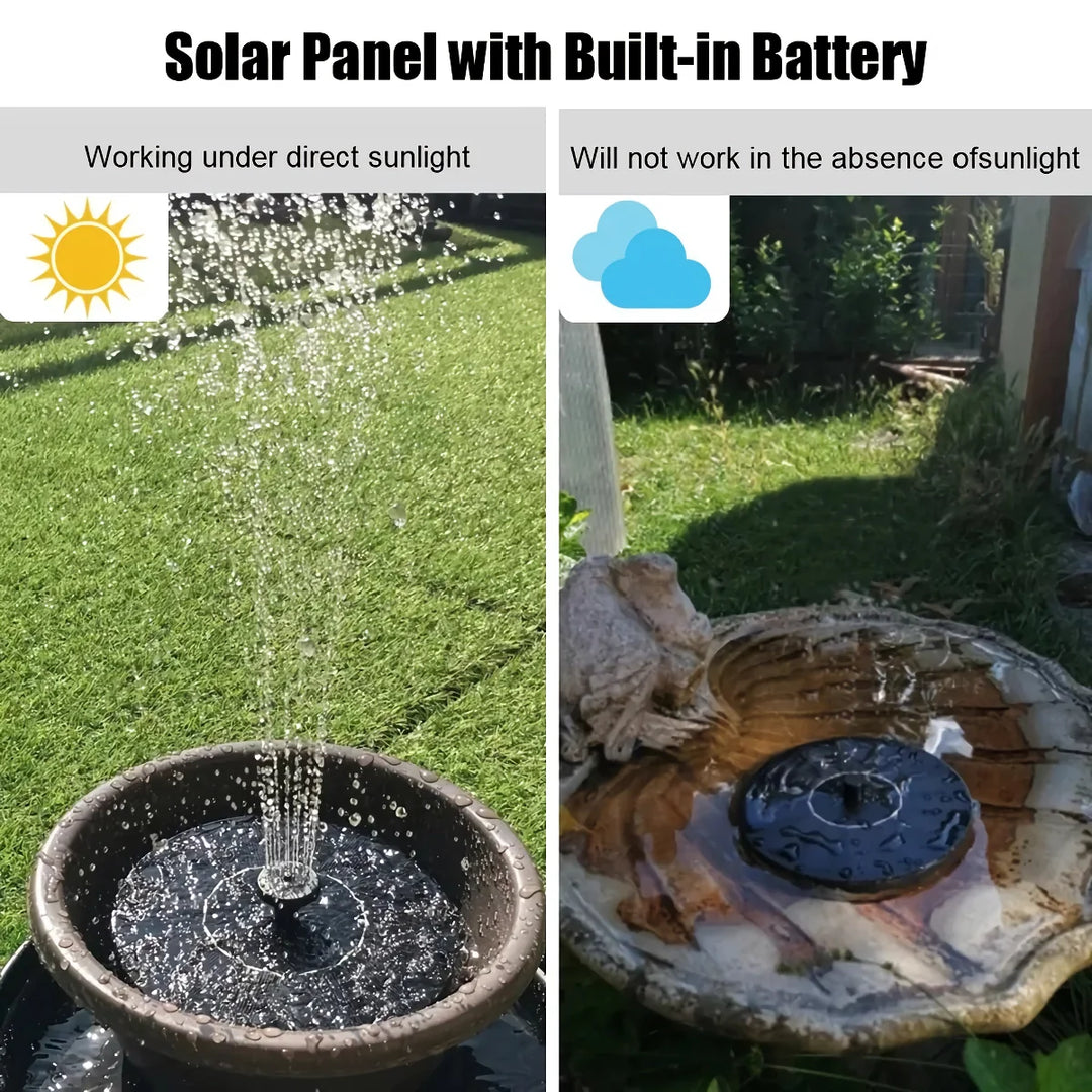 3W Solar Fountain with LED Lights & Multiple Nozzles