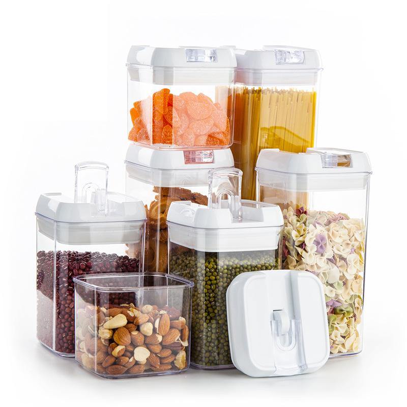 0.5/0.8/1.2/1.9L Airtight Stackable Dry Food Storage Container With Special Lids