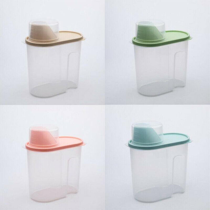 4 Pcs Plastic Airtight Food 1.9L Container Storage Box Rice Cereal Bean for Kitchen Storage Box