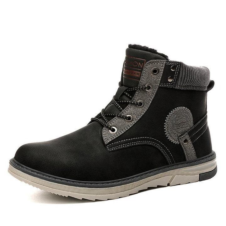 Martin Boots Men's New High-top Men's Shoes Plus Cashmere Men's Leather Boots