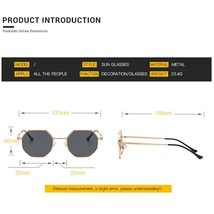 2023 Fashion Polygonal Metal Sunglasses for Women