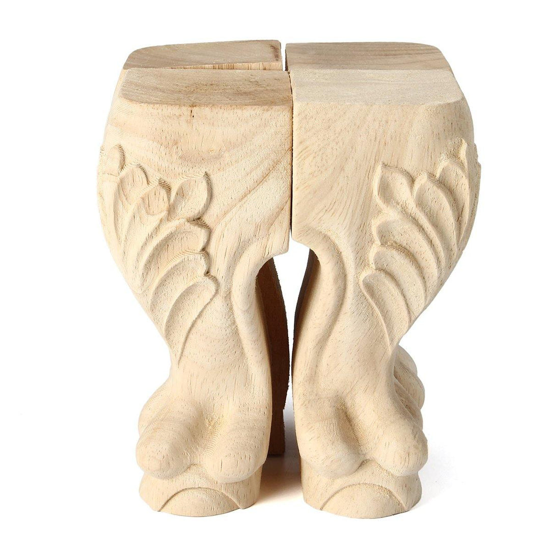 4Pcs 10/15cm European Solid Wood Carving Furniture Foot Legs Unpainted Chair Cabinet Sofa Seat Feets