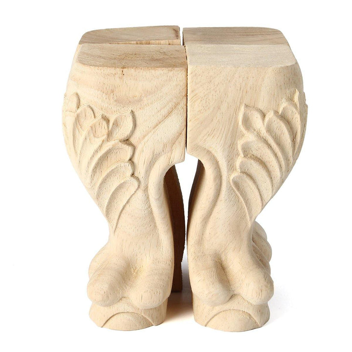 4Pcs 10/15cm European Solid Wood Carving Furniture Foot Legs Unpainted Chair Cabinet Sofa Seat Feets