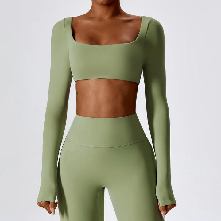 Long Sleeve Crop Top Yoga Shirt