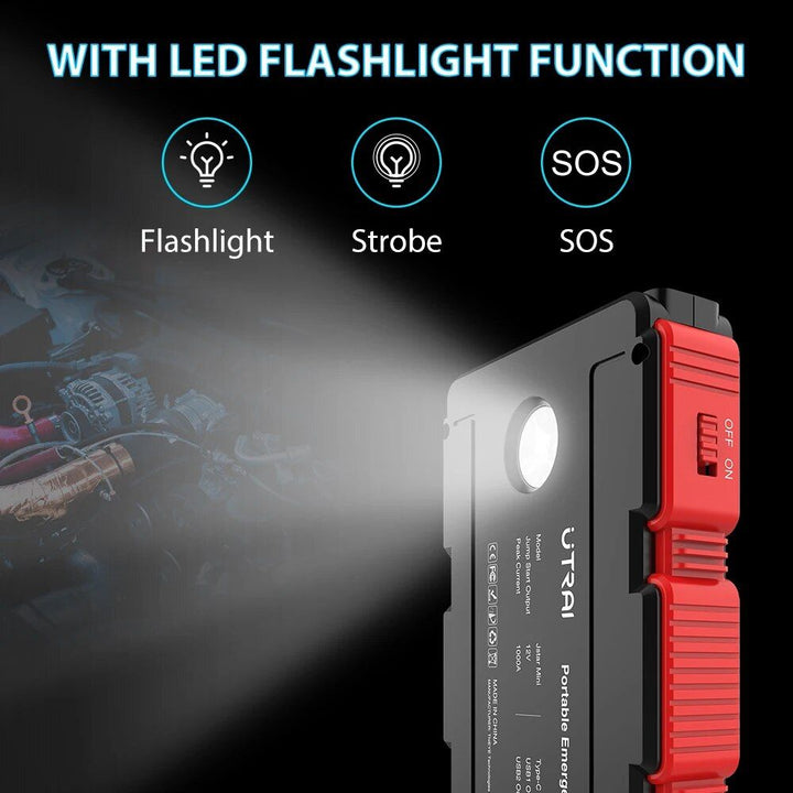 1000A Portable Jump Starter & Power Bank