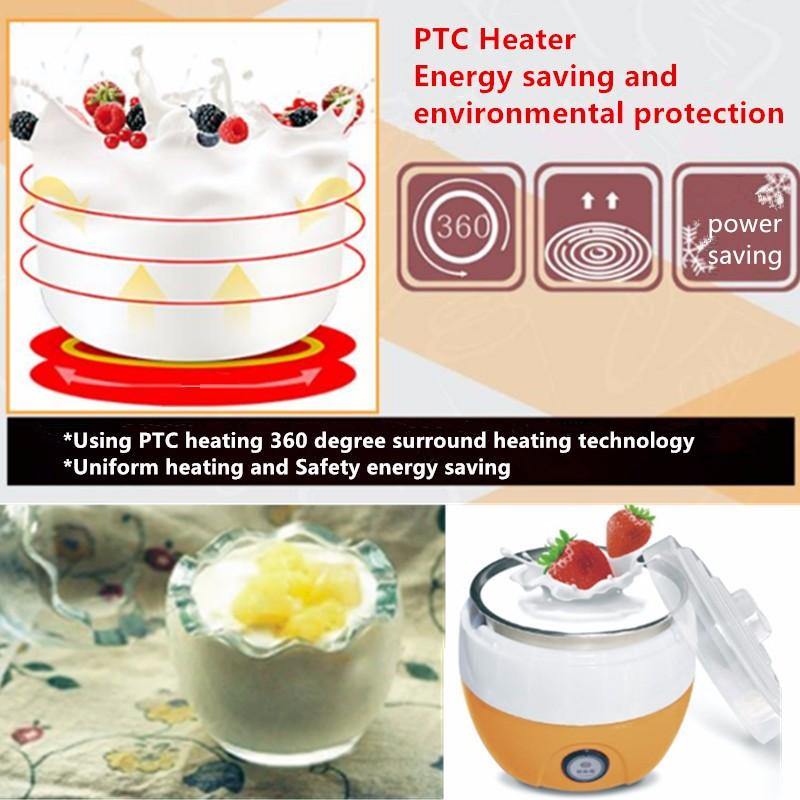 220V Stainless Steel Automatic Yogurt Maker DIY Yoghurt Container Kitchen DIY Appliance