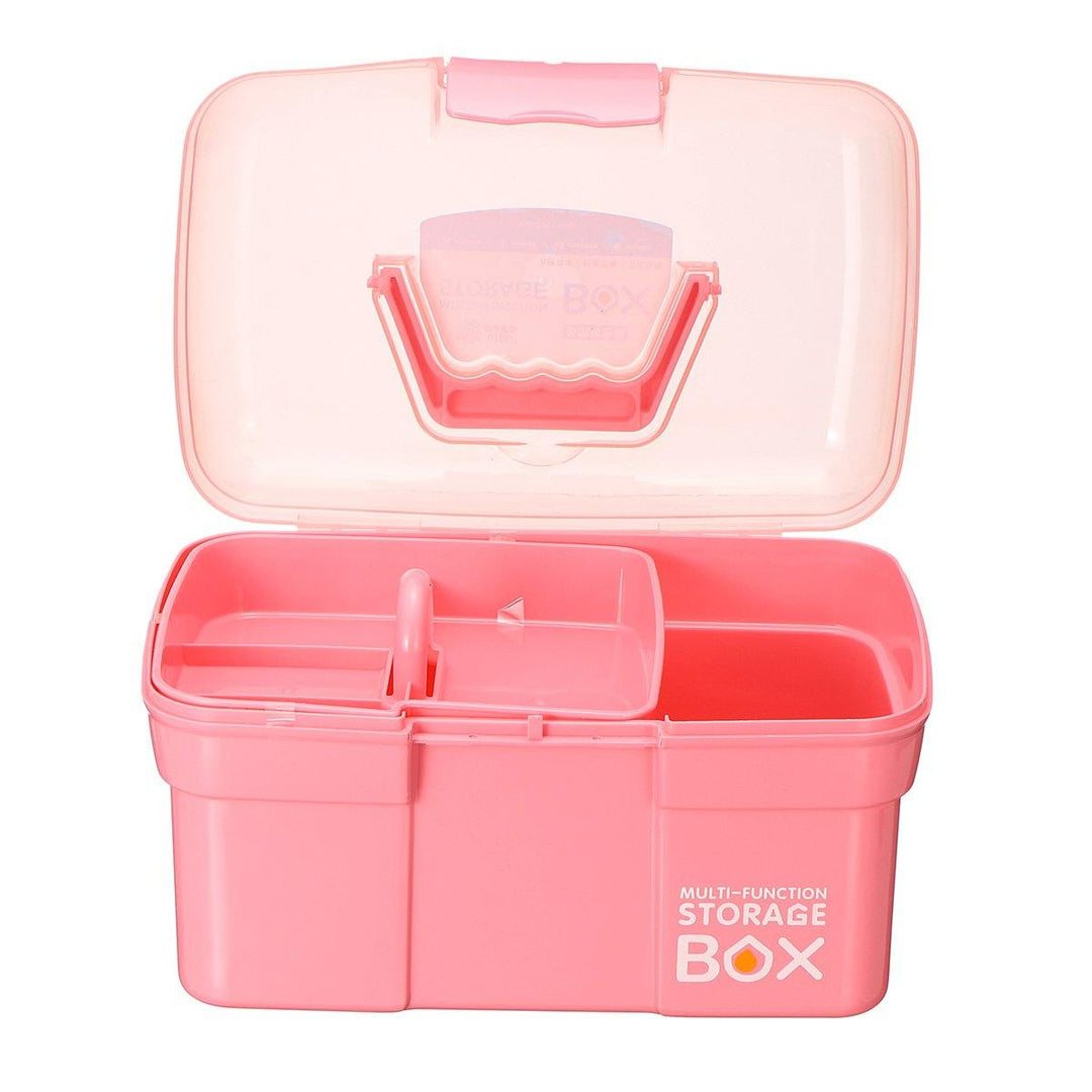 27√ó17√ó17cm Mini HandHeld Double Deck Manicure Tools Storage Case Box Parts Storage Box