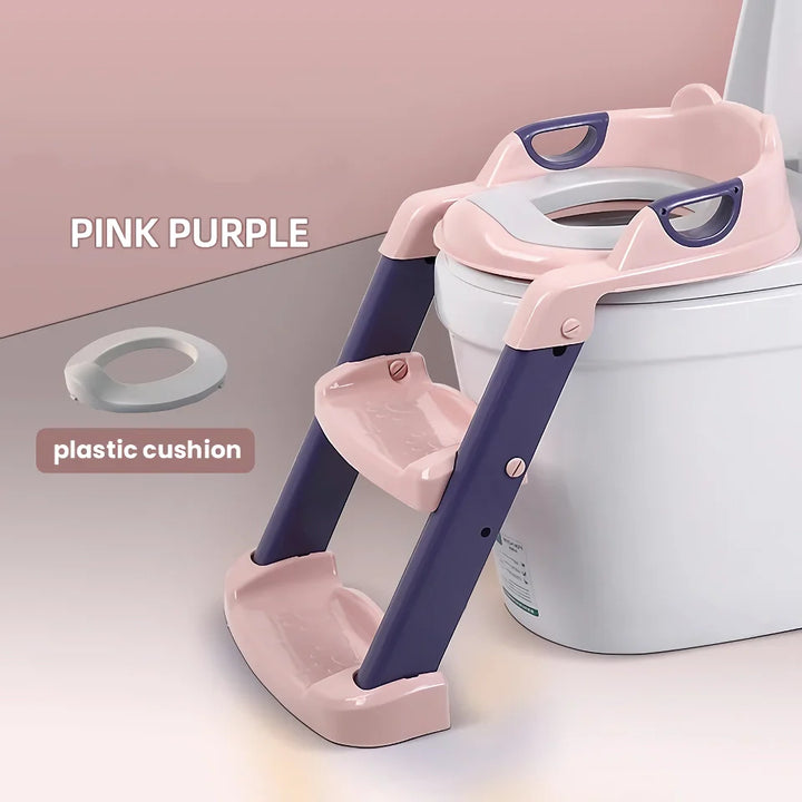 Kid-Friendly Potty Training Seat with Adjustable Ladder and Folding Design