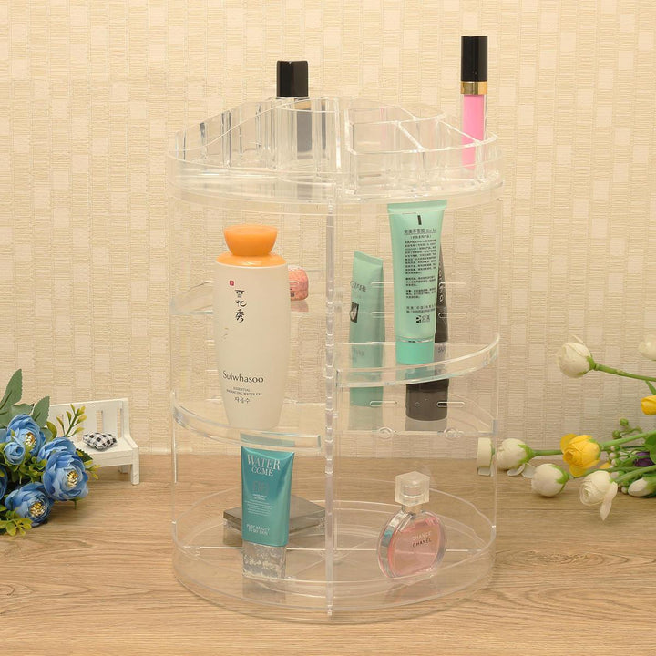 3 Tier Acrylic Cosmetic Makeup Jewelry 360¬∞ Rotating Storage Organizer Case