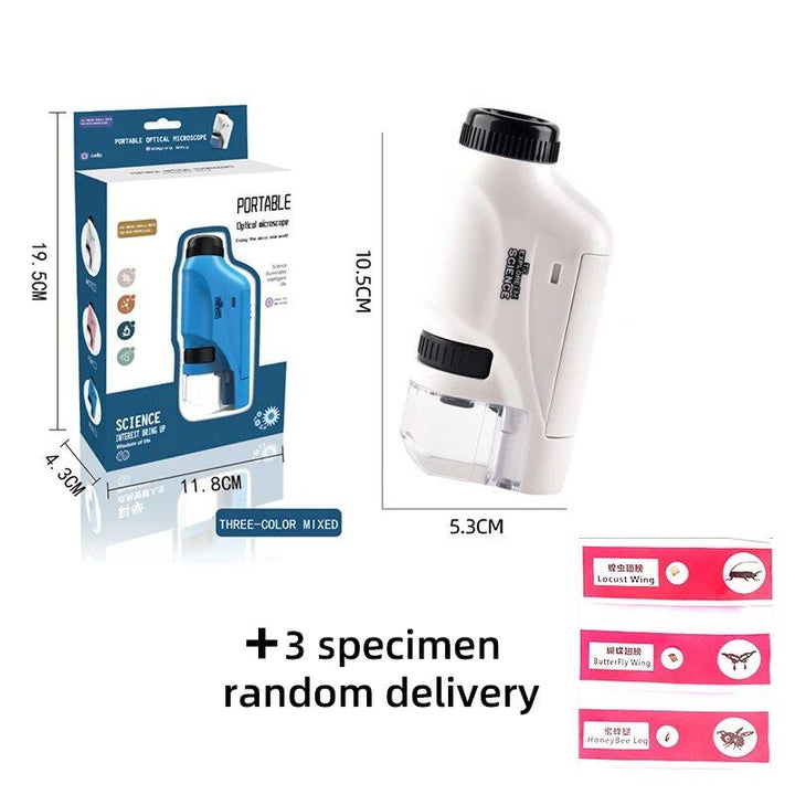 Compact LED Handheld Microscope 60X-120X - Portable Science Kit for Kids