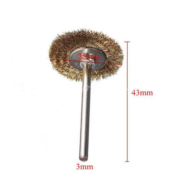 10pcs 3mm Shank Brass Wire Wheel Brushes for Dremel Rotary Tool