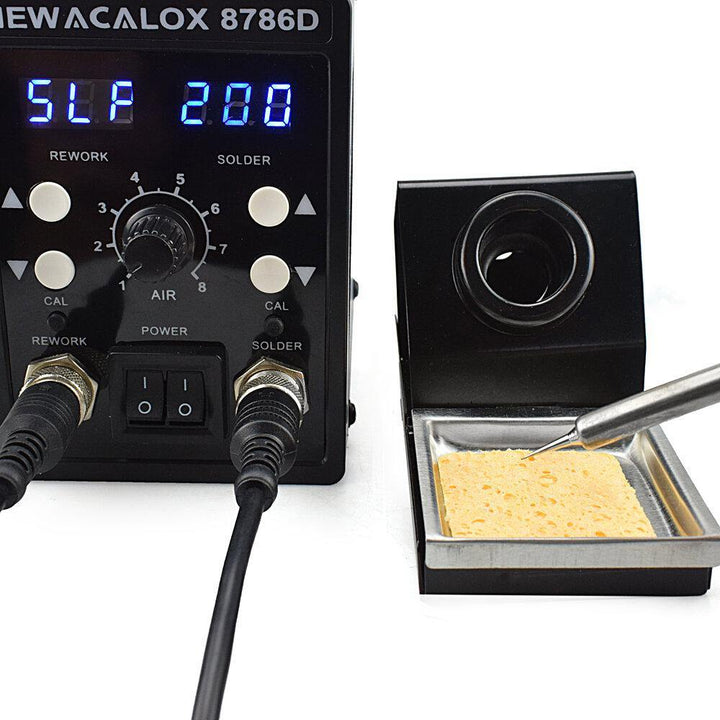 NEWACALOX 8786D 750W Digital 2 In 1 SMD Rework Soldering Station Repair Welding Soldering Iron Set PCB Desoldering Tool