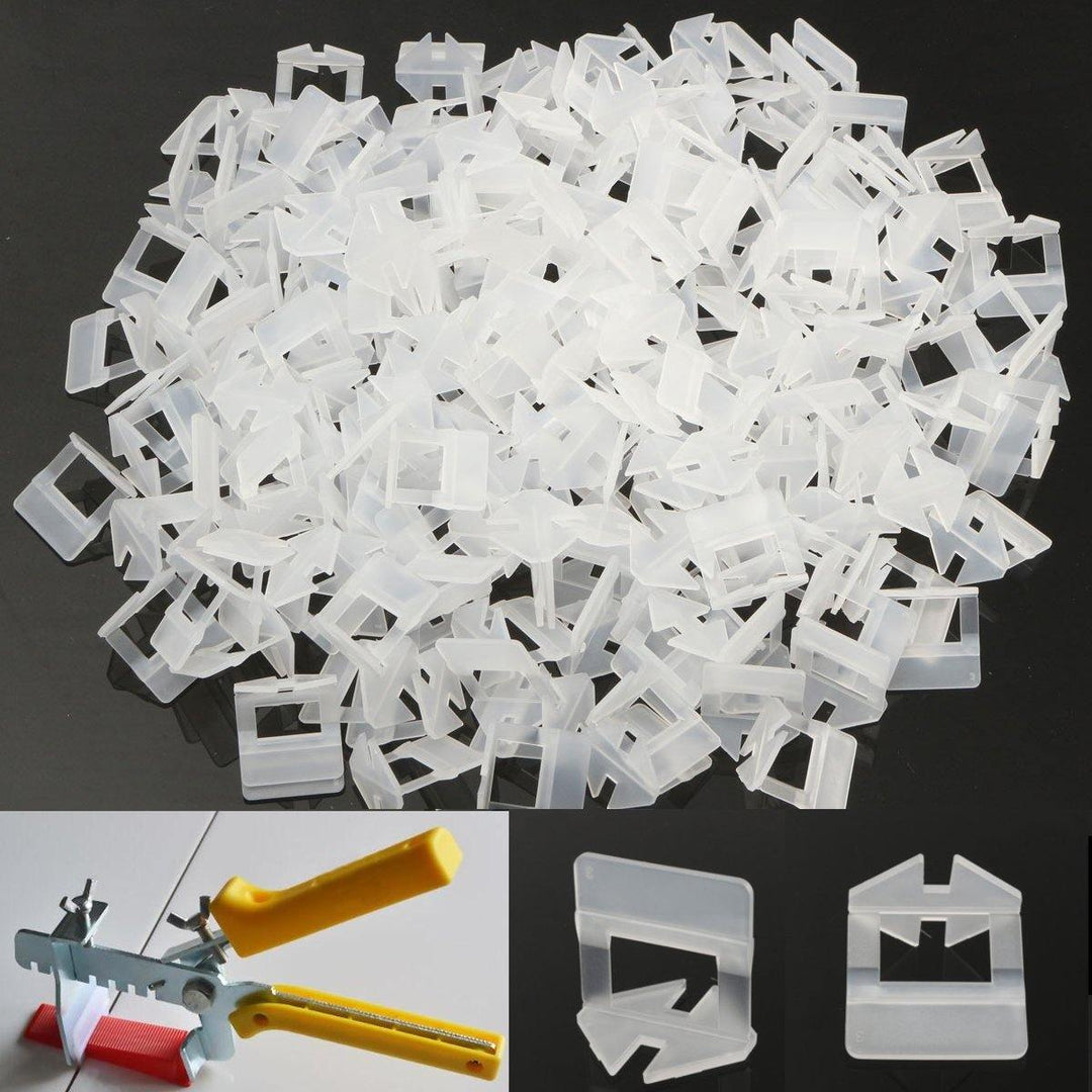 200Pcs 1mm White Ceramic Tile Tiling Accessibility Spacers Plastic Clip