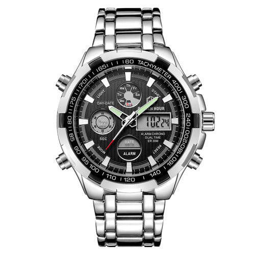 Men's Calendar Alloy Sports Multi-function Watch