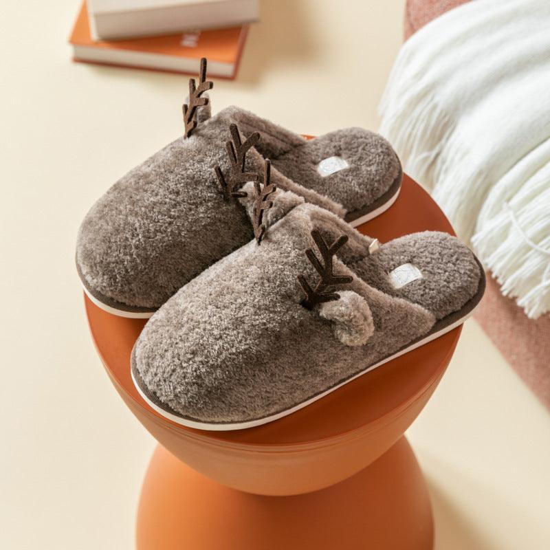 Plush Cotton Slippers For Women's Home Indoor Warm Floor Winter Cotton Shoes