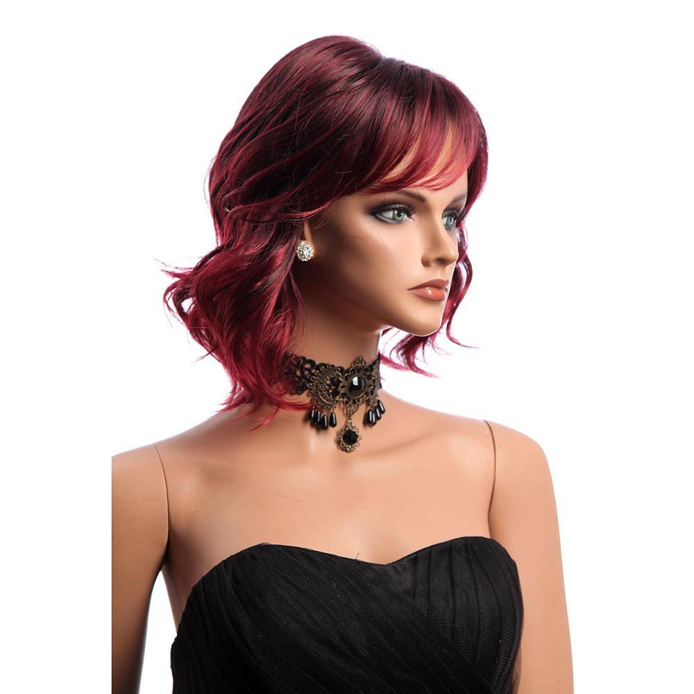 14 Inch Short Curly Synthetic Hair Wigs KANEKALON Side Bang Fashion Lady Women