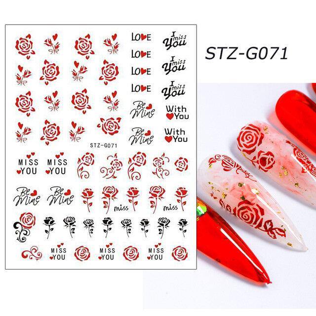 3D Nail Art Stickers Rose Cupid Eros Love Lip Adhesive Valentine's Day Stickers - MRSLM