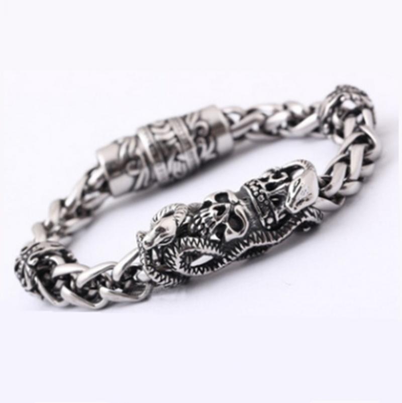 Stainless Steel Personality Magnet Skull Bracelet