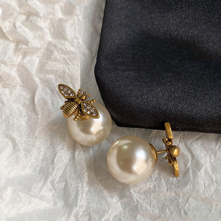 Women's New Vintage Pearl Two Earrings