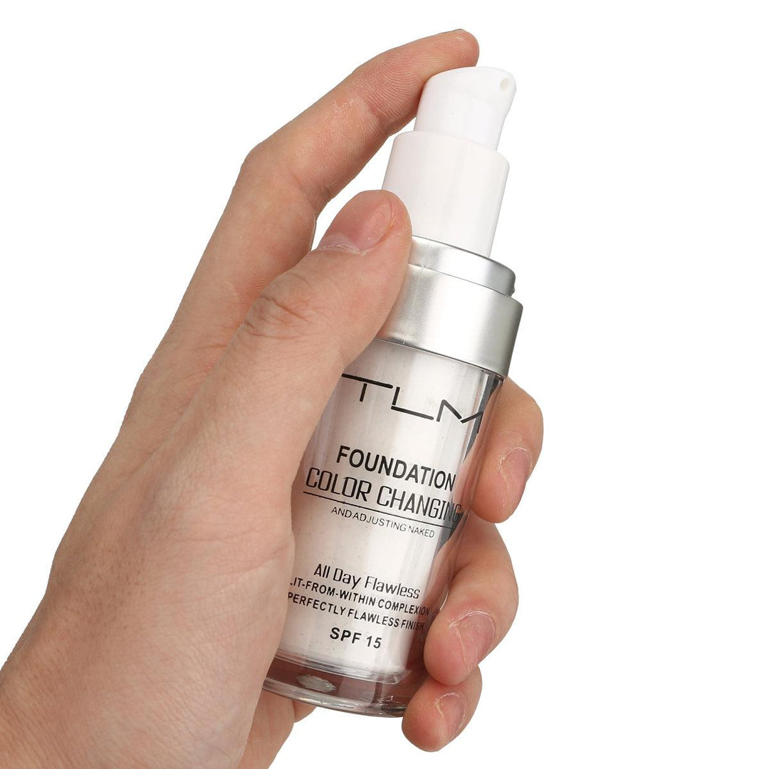 30ml TLM Color Changing Liquid Foundation Makeup - Concealer that Adapts to Your Skin Tone with Blending