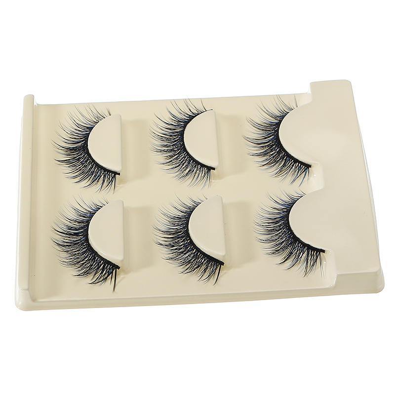 3D False Eyelashes Set Blue False lashes Makeup Natural Eyelashes Extension for Party